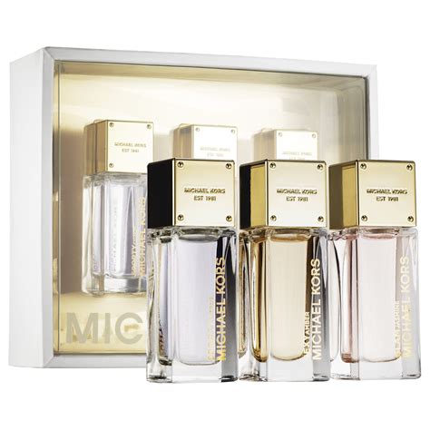 michael kors white perfume gift set|michael kors miniature perfume set.